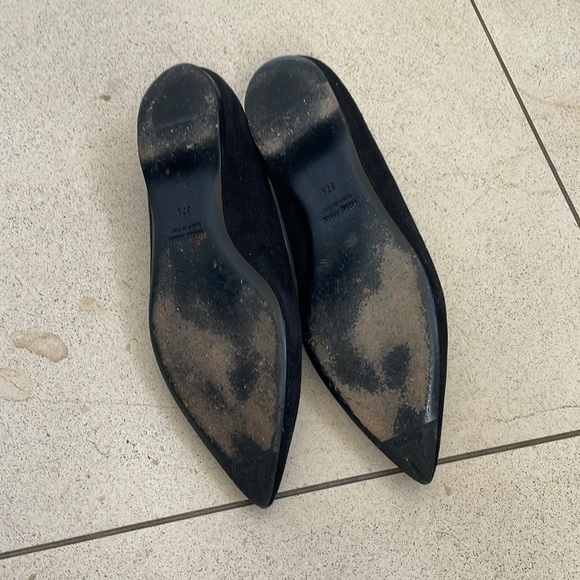 Black Miu Miu ballet flats with ankle strap - Picture 6 of 6